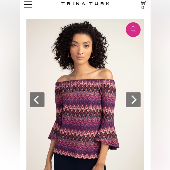 NWT Trina Turk Healsdburg Bell 3/4 Sleeve Size XL Multicolor Top - Picture 2 of 11